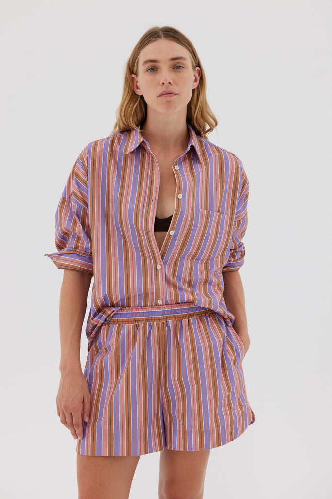 LMND Chiara Shorts - Stripe Pink/Violet light
