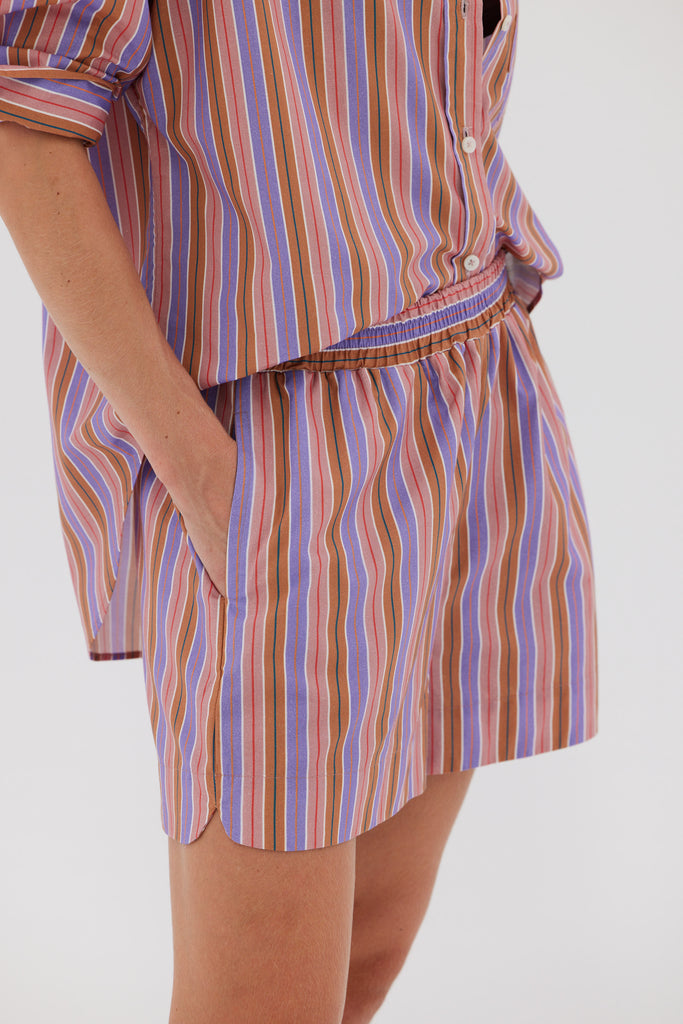 LMND Chiara Shorts - Stripe Pink/Violet light